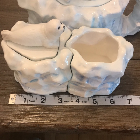 Rare OCI Omnibus Fitz & Floyd seal mother and pup on ice tea set pot sugar cream - Picture 13 of 16